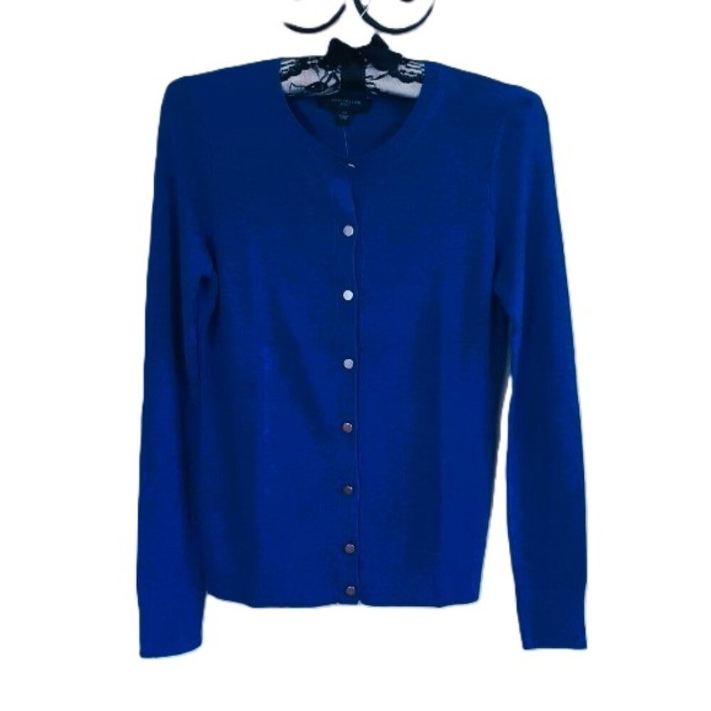 NEW Ann Taylor Cornflower Blue Button Up Sweater XSP or XS
